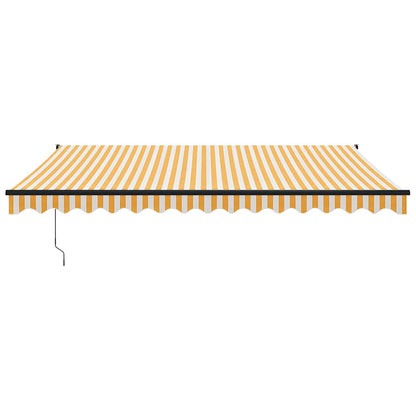 Tenda Sole Automatica Retrattile Gialla e Bianca 4x3 m | homemem39