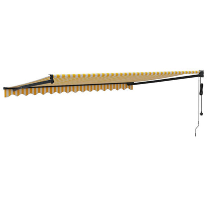 Tenda Sole Automatica Retrattile Gialla e Bianca 4x3 m | homemem39