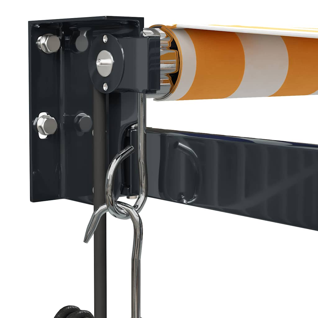 Tenda Sole Automatica Retrattile Gialla e Bianca 4x3 m | homemem39