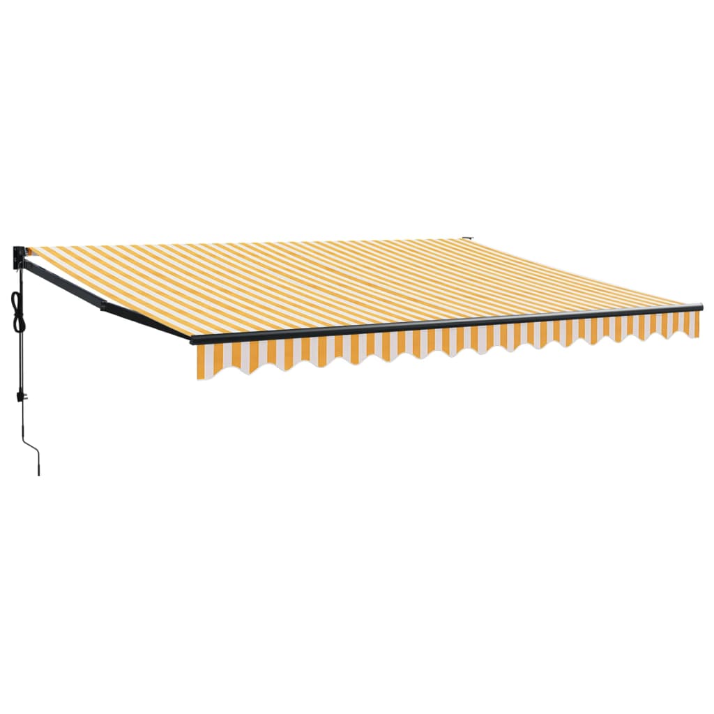Tenda Sole Automatica Retrattile Gialla e Bianca 4,5x3 m