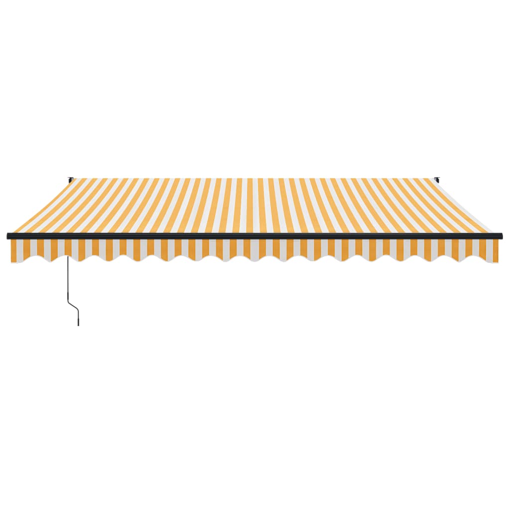 Tenda Sole Automatica Retrattile Gialla e Bianca 4,5x3 m