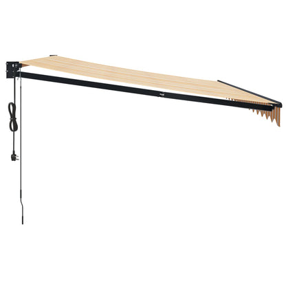 Tenda Sole Automatica Retrattile Gialla e Bianca 4,5x3 m