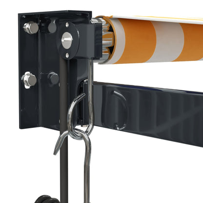 Tenda Sole Automatica Retrattile Gialla e Bianca 4,5x3 m