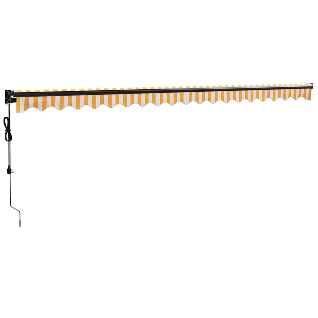 Tenda Sole Automatica Retrattile Gialla e Bianca 5x3 m | homemem39