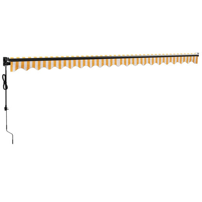 Tenda Sole Automatica Retrattile Gialla e Bianca 5x3 m | homemem39