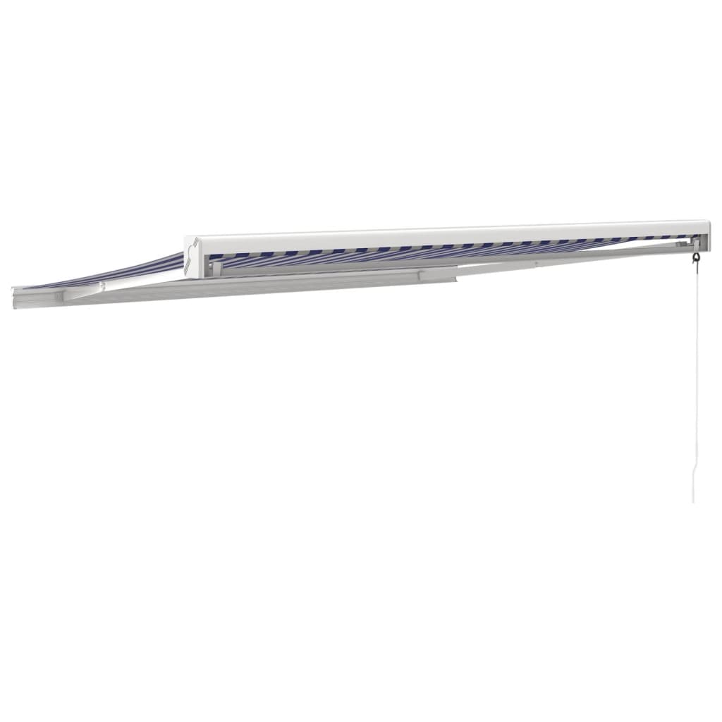 Tenda Sole Retrattile Blu e Bianca 3,5x2,5m Tessuto e Alluminio