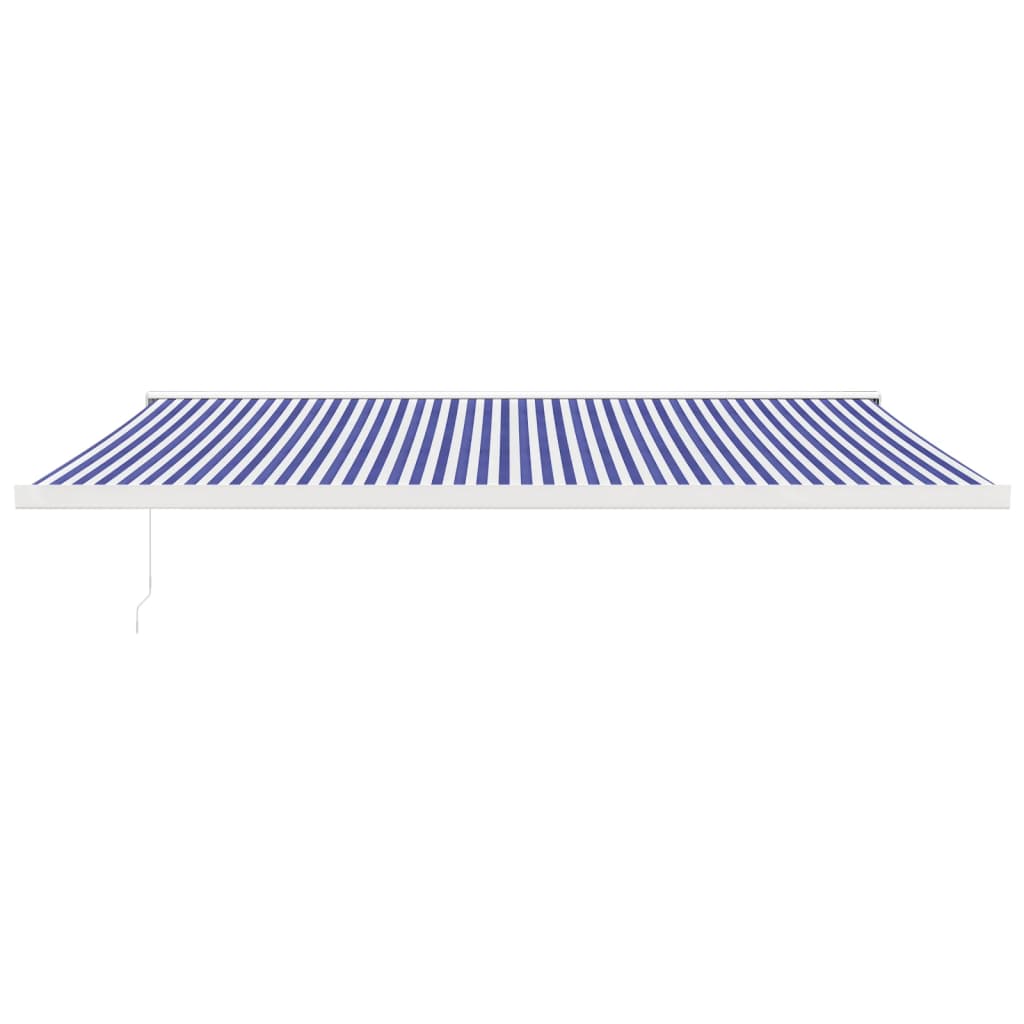 Tenda da Sole Retrattile Blu e Bianca 5x3 m Tessuto e Alluminio | homemem39
