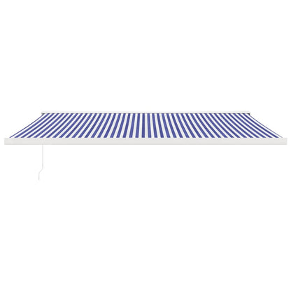 Tenda da Sole Retrattile Blu e Bianca 5x3 m Tessuto e Alluminio | homemem39