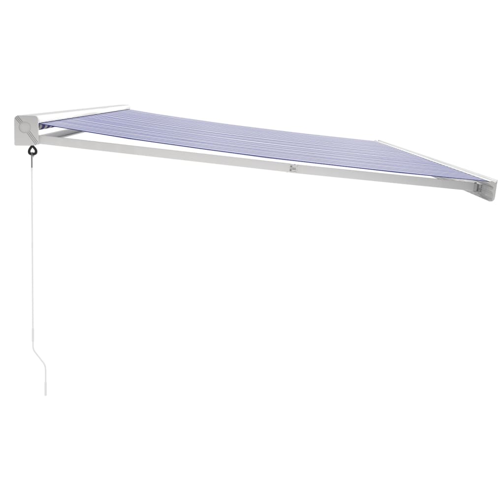 Tenda da Sole Retrattile Blu e Bianca 5x3 m Tessuto e Alluminio | homemem39