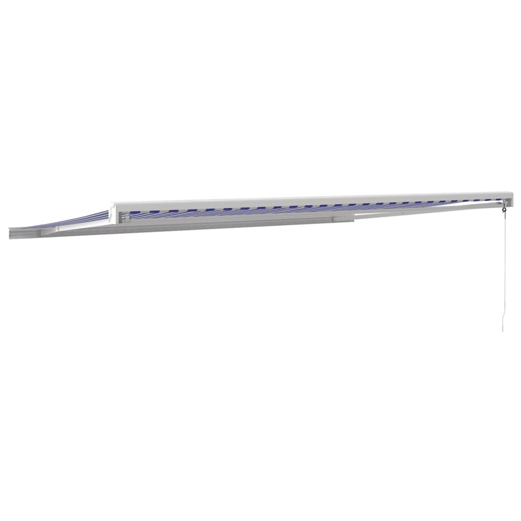 Tenda da Sole Retrattile Blu e Bianca 5x3 m Tessuto e Alluminio | homemem39