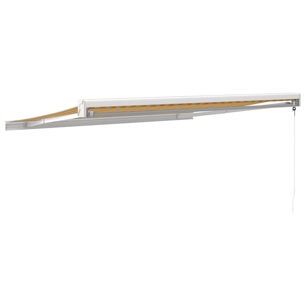 Tenda Retrattile Gialla e Bianca 3x2,5 m in Tessuto e Alluminio