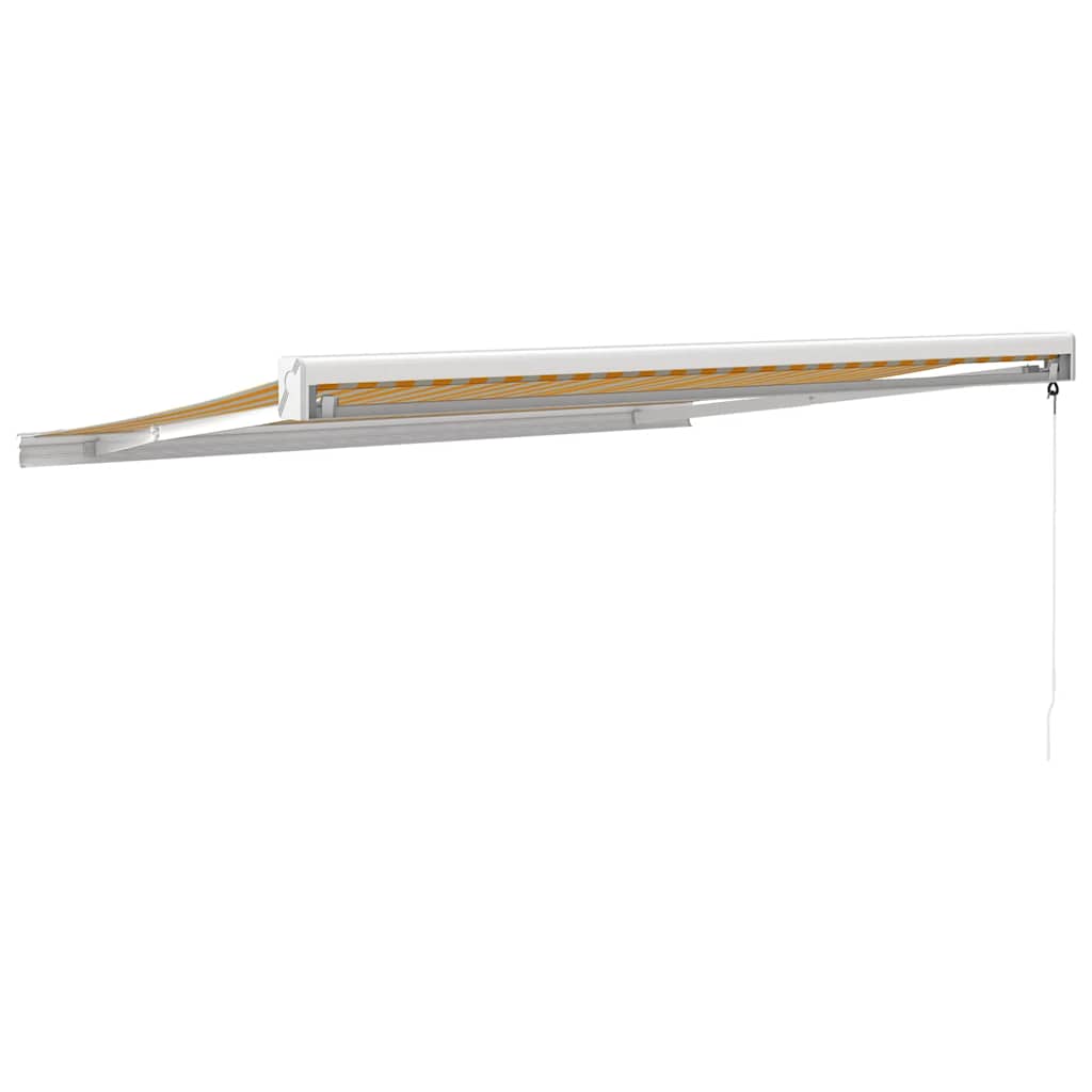 Tenda Retrattile Gialla e Bianca 3,5x2,5 m Tessuto e Alluminio