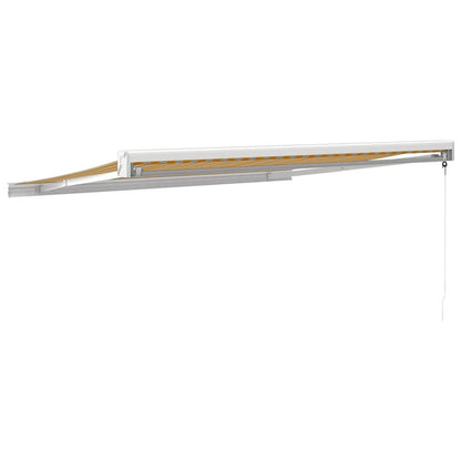 Tenda Retrattile Gialla e Bianca 3,5x2,5 m Tessuto e Alluminio