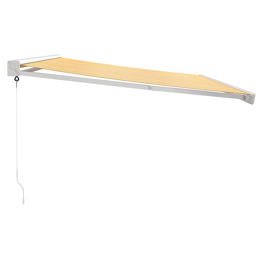 Tenda Sole Retrattile Gialla e Bianca 4x3 m Tessuto e Alluminio | homemem39