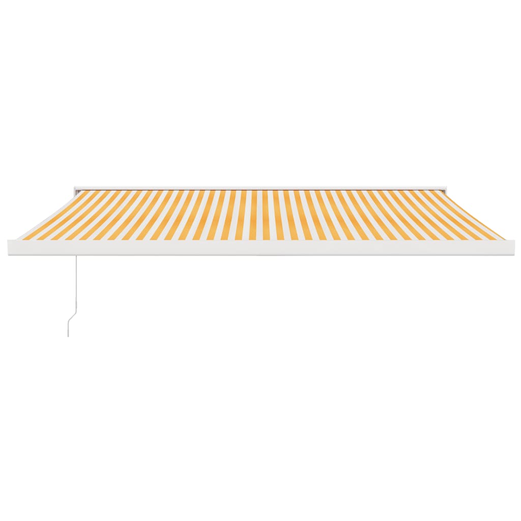 Tenda Retrattile Gialla e Bianca 4,5x3 m in Tessuto e Alluminio | homemem39