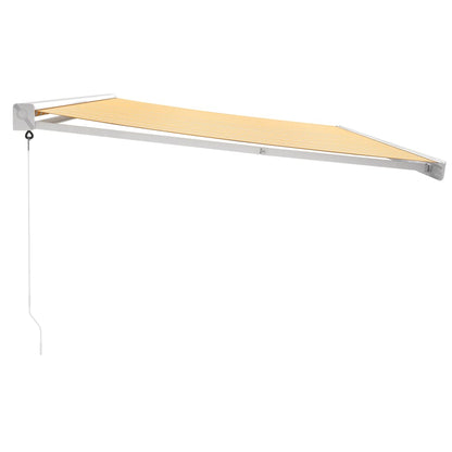 Tenda Sole Retrattile Gialla e Bianca 5x3 m Tessuto e Alluminio | homemem39