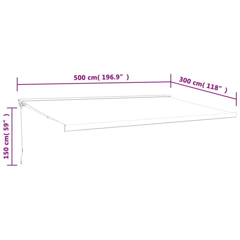 Tenda Sole Retrattile Gialla e Bianca 5x3 m Tessuto e Alluminio | homemem39