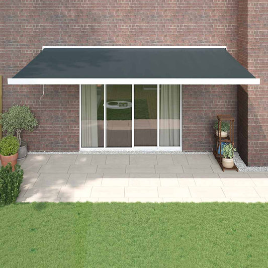 Tenda da Sole Retrattile Antracite 5x3 m in Tessuto e Alluminio | homemem39