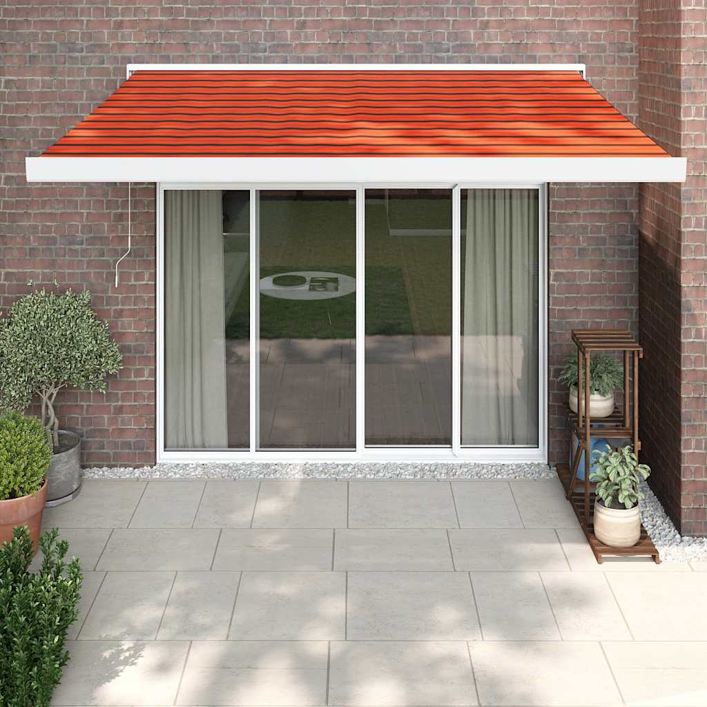 Tenda Retrattile Arancione Marrone 3,5x2,5m Tessuto e Alluminio | homemem39