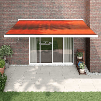 Tenda Retrattile Arancione Marrone 4,5x3 m Tessuto e Alluminio | homemem39