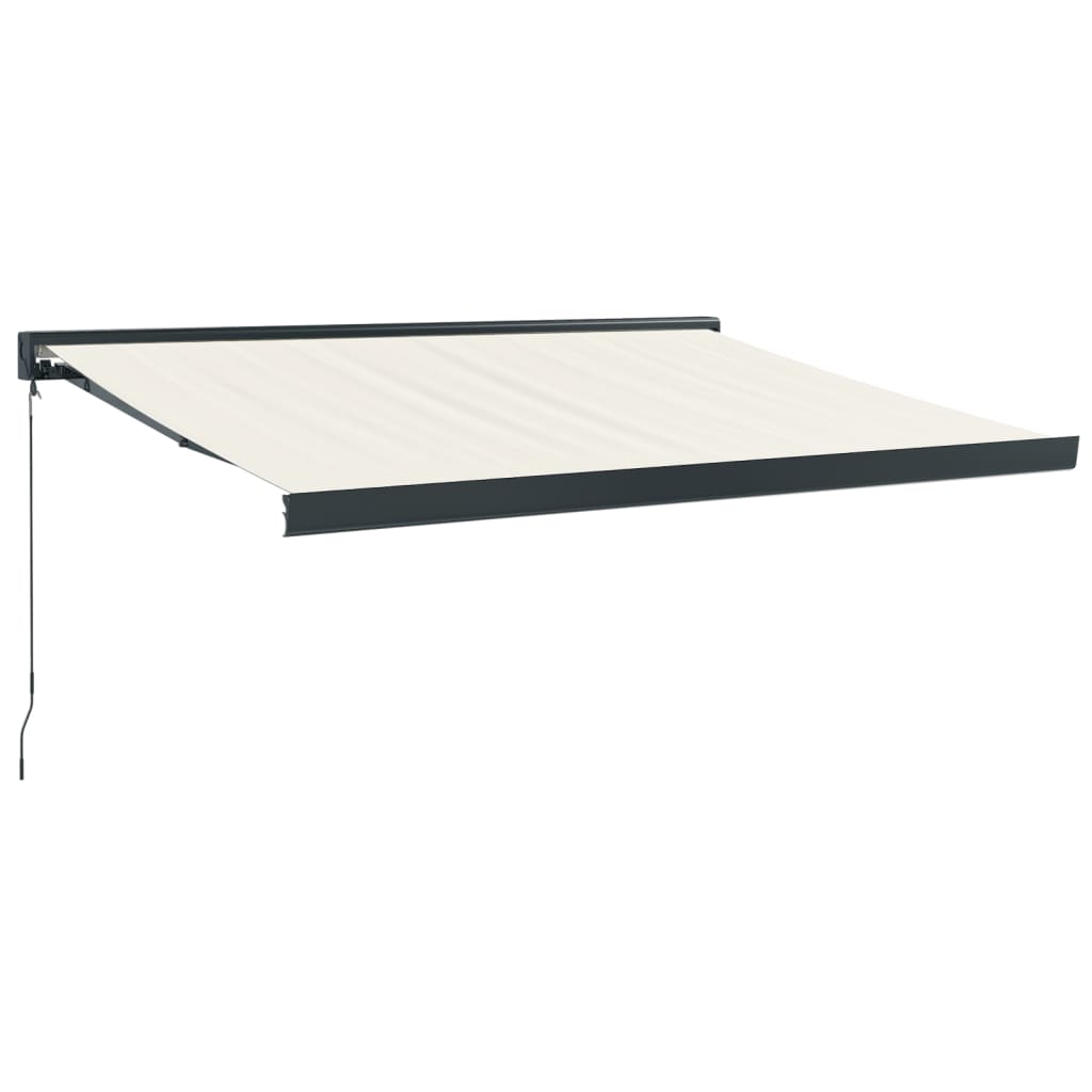 Tenda da Sole Retrattile Crema 3,5x2,5 m in Tessuto e Alluminio