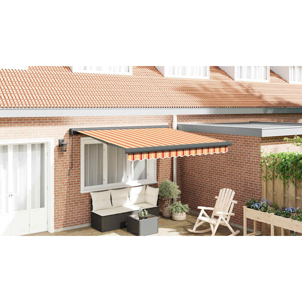 Tenda Retrattile Gialla e Bianca 3x2,5 m in Tessuto e Alluminio | homemem39