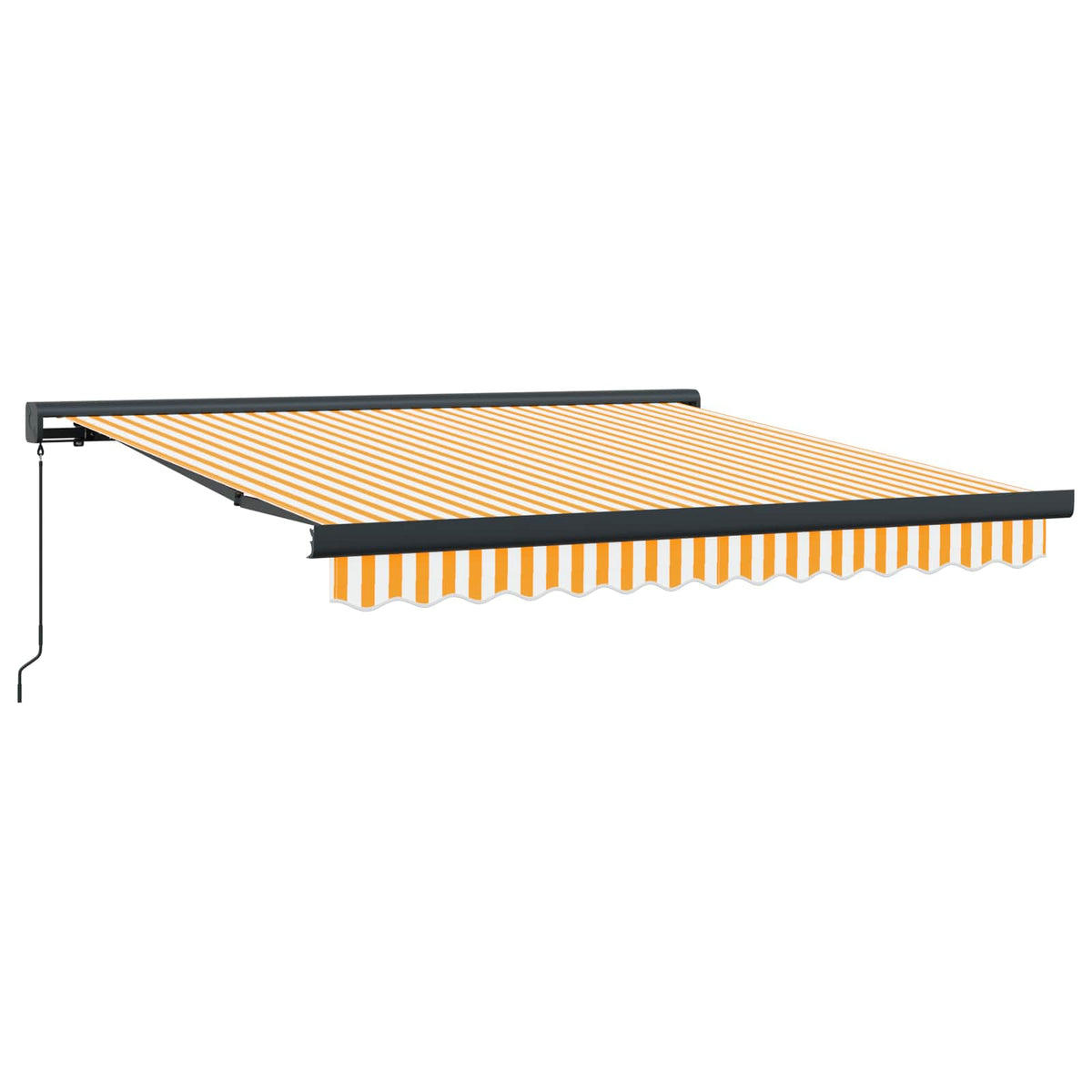 Tenda retrattile Giallo e Bianco con Struttura Antracite