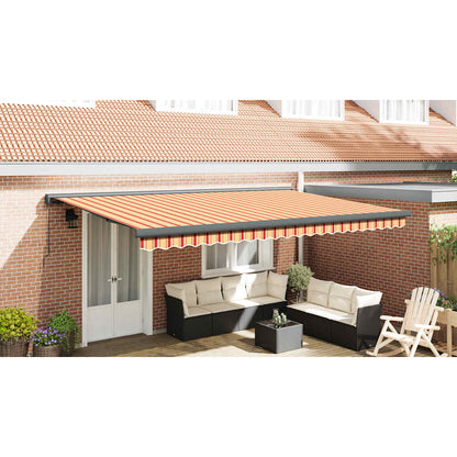 Tenda Retrattile Gialla e Bianca 4,5x3 m in Tessuto e Alluminio | homemem39