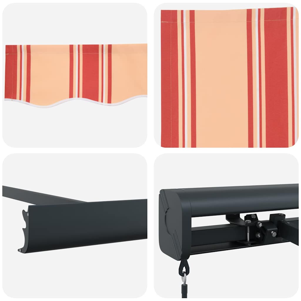 Tenda Sole Retrattile Gialla e Bianca 5x3 m Tessuto e Alluminio - homemem39