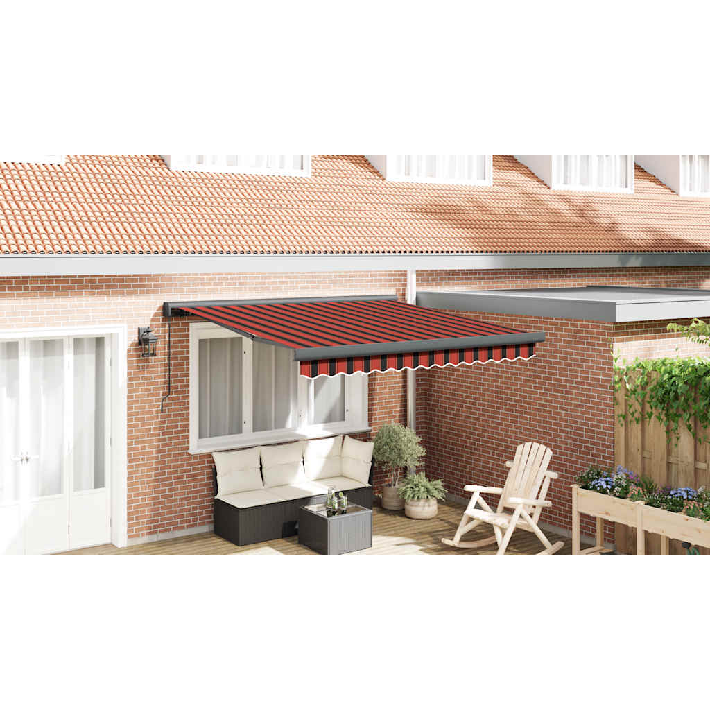 Tenda Retrattile Arancione e Marrone 3x2,5m Tessuto e Alluminio | homemem39