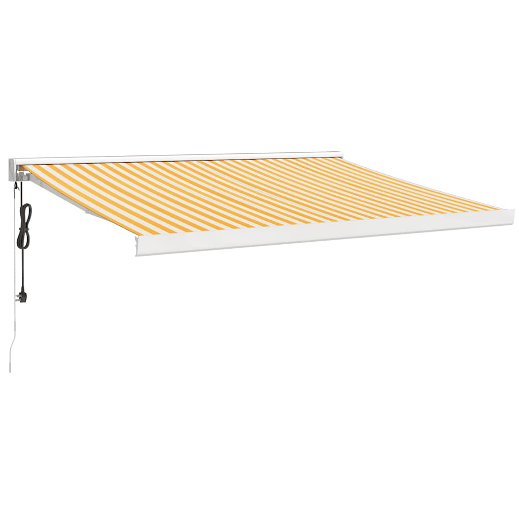 Tenda Retrattile Gialla e Bianca 3x2,5 m in Tessuto e Alluminio