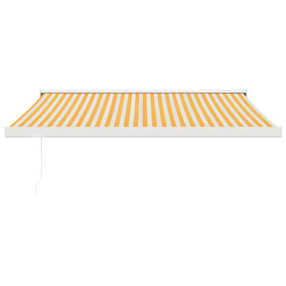 Tenda Retrattile Gialla e Bianca 3,5x2,5 m Tessuto e Alluminio