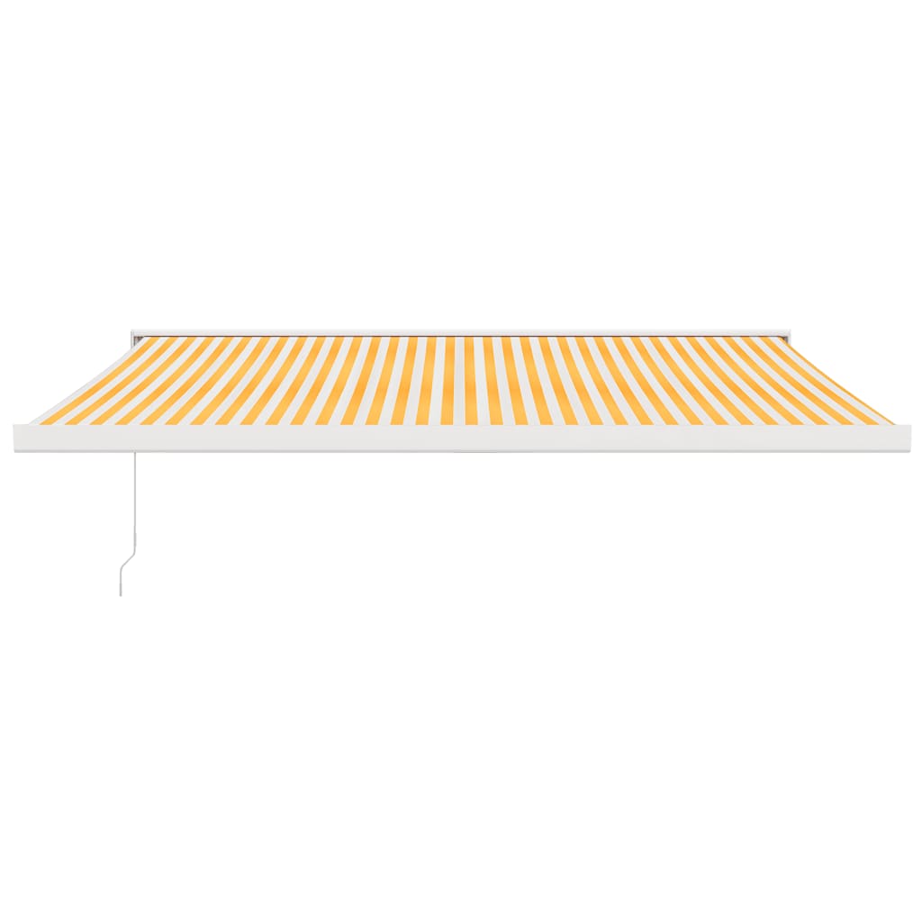 Tenda Sole Retrattile Gialla e Bianca 4x3 m Tessuto e Alluminio