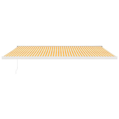 Tenda Sole Retrattile Gialla e Bianca 5x3 m Tessuto e Alluminio