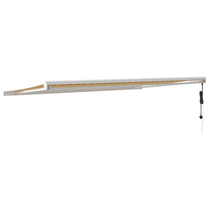 Tenda Sole Retrattile Gialla e Bianca 5x3 m Tessuto e Alluminio - homemem39