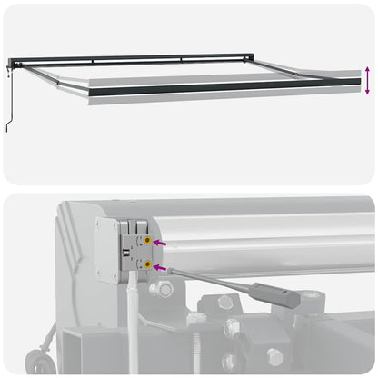 Tenda da Sole Retrattile Blu e Bianca 4x3 m Tessuto e Alluminio