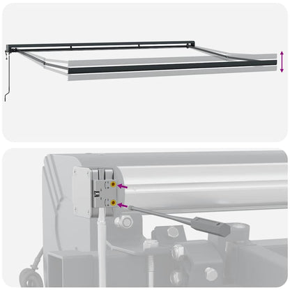 Tenda da Sole Retrattile Crema 4x3 m in Tessuto e Alluminio
