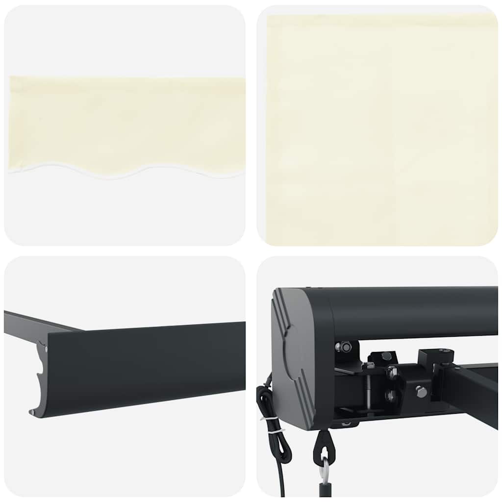 Tenda da Sole Retrattile Crema 4x3 m in Tessuto e Alluminio