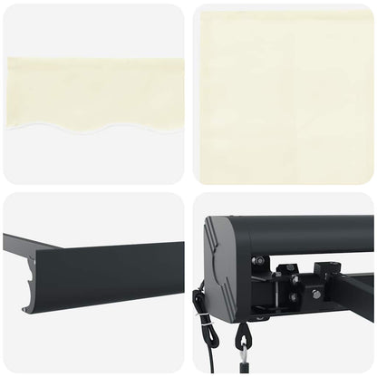 Tenda da Sole Retrattile Crema 4x3 m in Tessuto e Alluminio