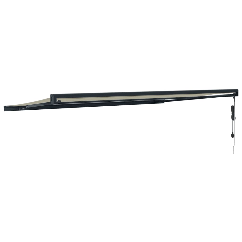 Tenda da Sole Retrattile Crema 5x3 m in Tessuto e Alluminio