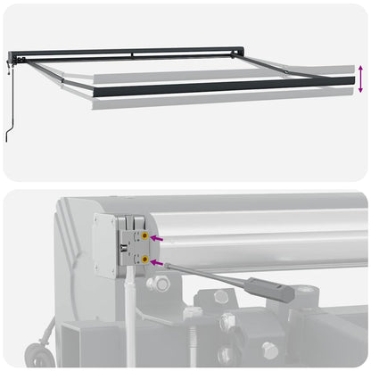 Tenda Retrattile Gialla e Bianca 3x2,5 m in Tessuto e Alluminio