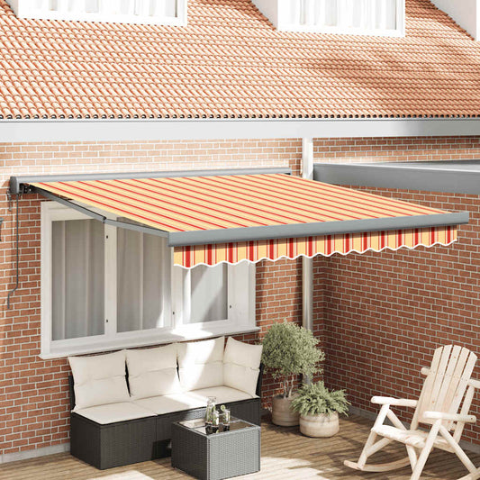 Tenda Retrattile Gialla e Bianca 3x2,5 m in Tessuto e Alluminio