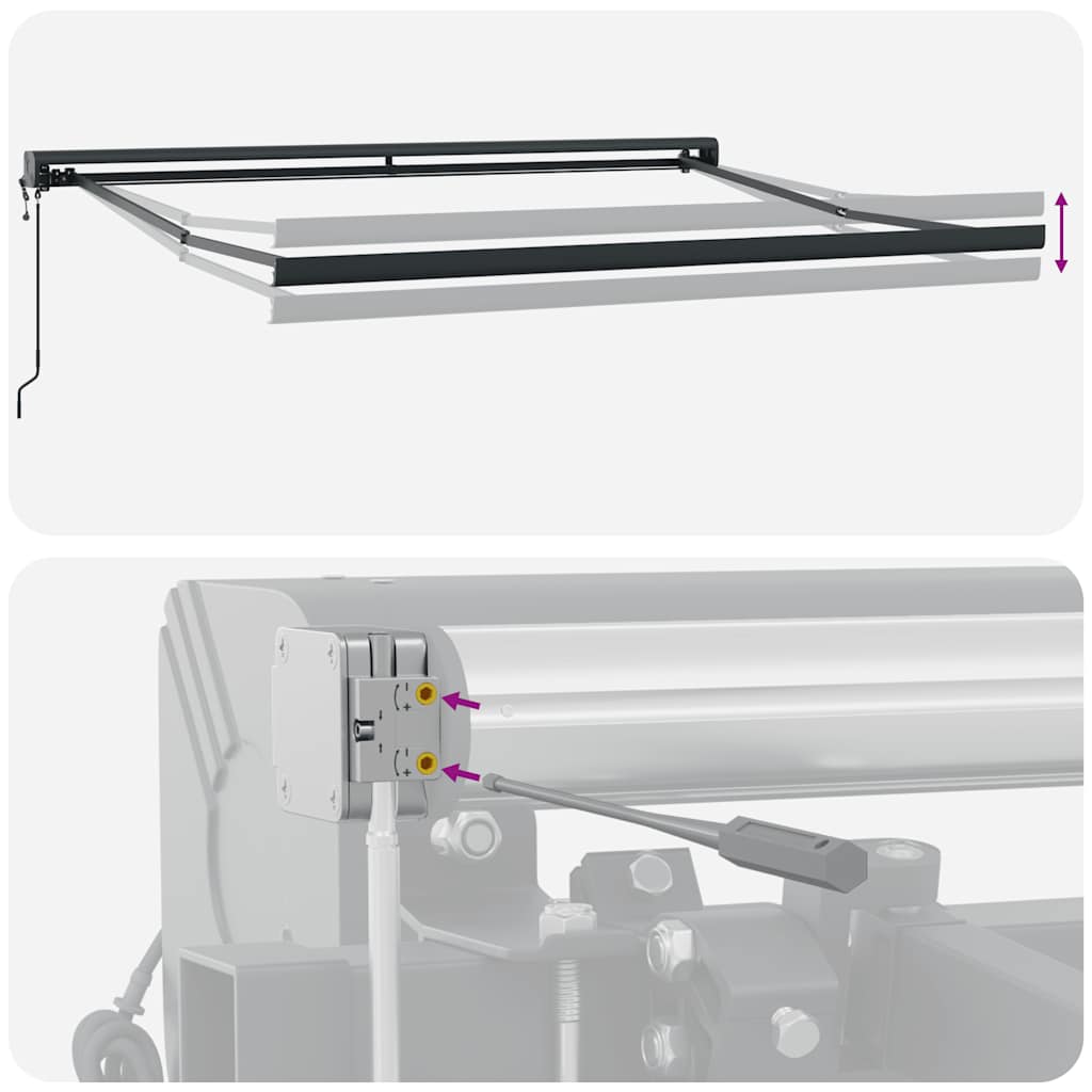 Tenda Retrattile Gialla e Bianca 3,5x2,5 m Tessuto e Alluminio