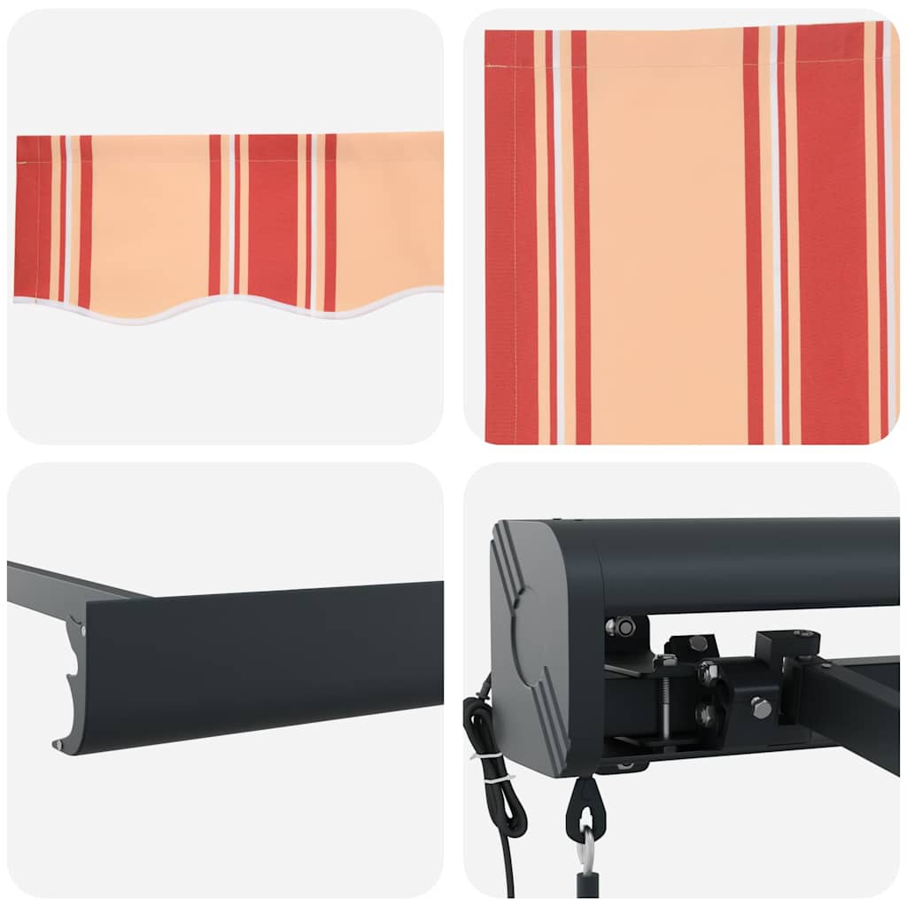 Tenda Retrattile Gialla e Bianca 3,5x2,5 m Tessuto e Alluminio