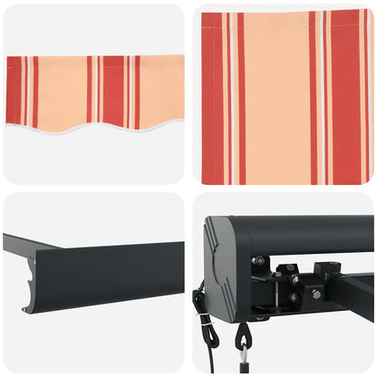 Tenda Sole Retrattile Gialla e Bianca 4x3 m Tessuto e Alluminio - homemem39