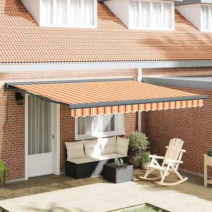 Tenda Sole Retrattile Gialla e Bianca 4x3 m Tessuto e Alluminio