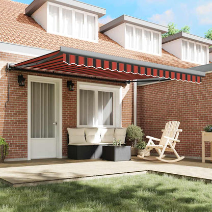 Tenda Sole Retrattile Arancione Marrone 4x3m Tessuto Alluminio