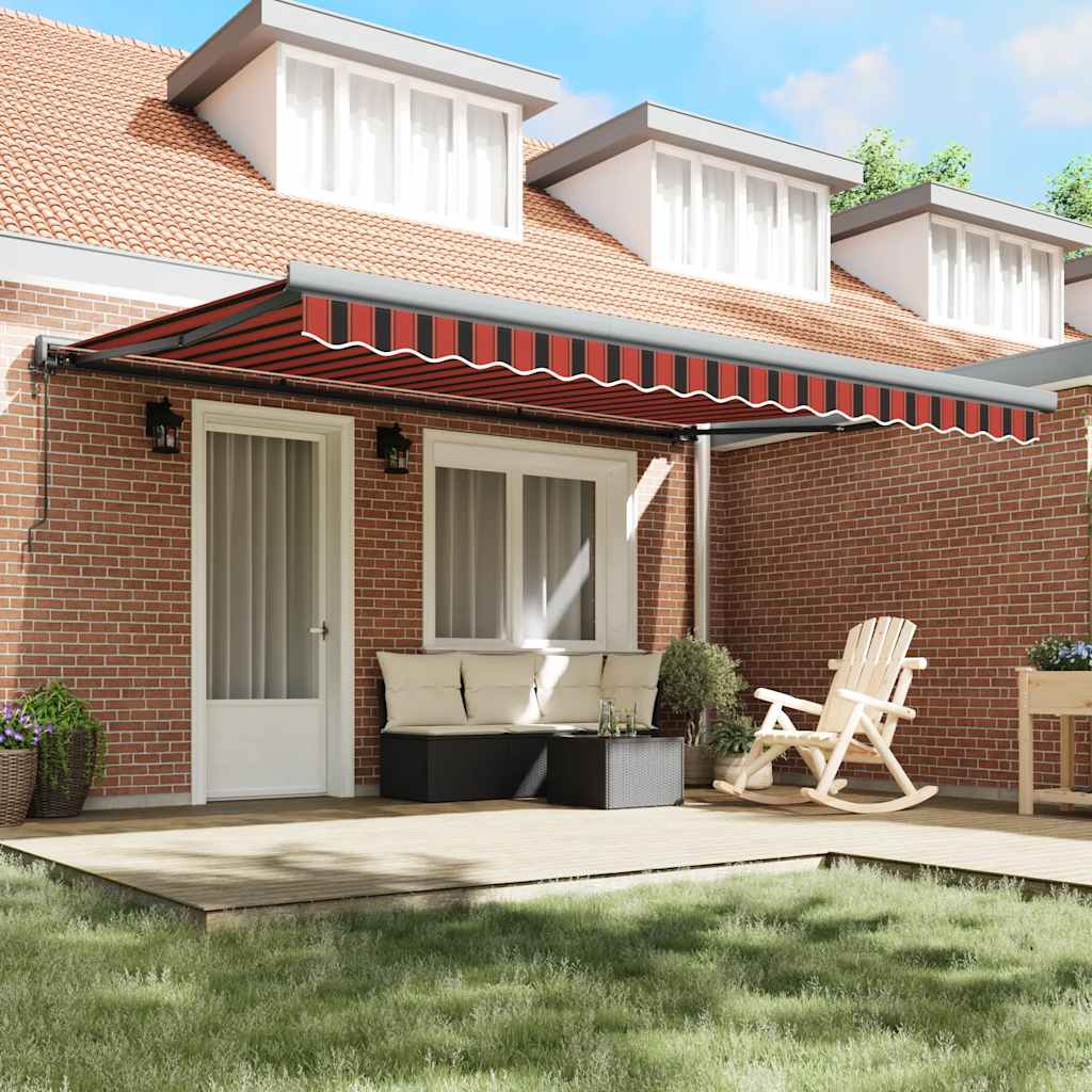 Tenda Retrattile Arancione e Marrone 4,5x3m Tessuto e Alluminio