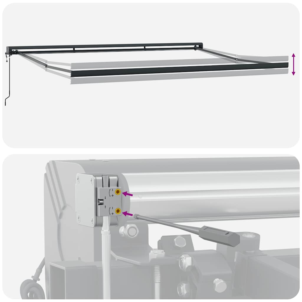 Tenda Retrattile Arancione e Marrone 4,5x3m Tessuto e Alluminio