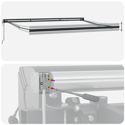Tenda Retrattile Arancione e Marrone 4,5x3m Tessuto e Alluminio